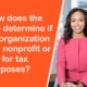 How does the IRS determine if an organization is a nonprofit or not for tax purposes?